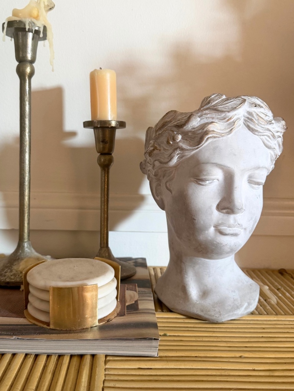 Anthropologie Grecian Bust Head Planter | White Classical Sculpture